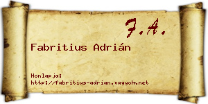 Fabritius Adrián névjegykártya