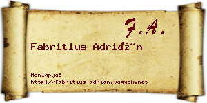 Fabritius Adrián névjegykártya